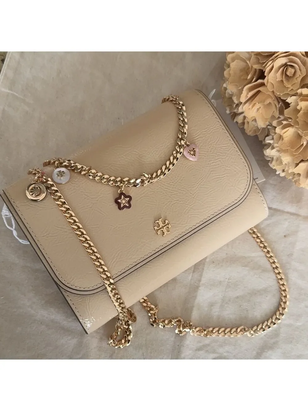 475! New Tory Burch Emerson chain wallet Crossbody Bag